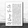 Manic Street Preachers A Design For Life White Script Song Lyric Music Wall Art Print