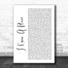 MUNA I Know A Place White Script Song Lyric Music Wall Art Print