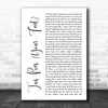 Nahko Medicine For The People Tus Pies Your Feet White Script Song Lyric Music Wall Art Print