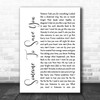 OneRepublic Someone To Save You White Script Song Lyric Music Wall Art Print