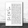 Pink Floyd Fat Old Sun White Script Song Lyric Music Wall Art Print