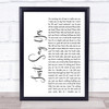 Snow Patrol Just Say Yes White Script Song Lyric Music Wall Art Print