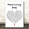 Andy Williams Anniversary Song White Heart Song Lyric Print