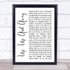 The 5th Dimension Up, Up And Away White Script Song Lyric Music Wall Art Print