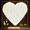 Square Heart Any Song Lyrics Personalized Custom Music Gift LED Lamp Night Light