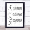 The Courteeners Last Of The Ladies White Script Song Lyric Music Wall Art Print