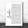 The Cranberries Zombie White Script Song Lyric Music Wall Art Print