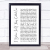 The Darkness I Believe In A Thing Called Love White Script Song Lyric Music Wall Art Print