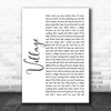 Cam Village White Script Song Lyric Music Wall Art Print