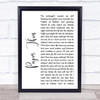 Chapel Club Paper Thin White Script Song Lyric Music Wall Art Print