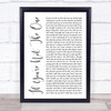 Daniel Bedingfield If You're Not The One White Script Song Lyric Music Wall Art Print