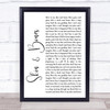 Eli Young Band Skin & Bones White Script Song Lyric Music Wall Art Print