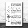 Joan Armatrading Love And Affection White Script Song Lyric Music Wall Art Print