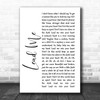 Kip Moore Lead Me White Script Song Lyric Music Wall Art Print