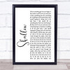 Lady Gaga & Bradley Cooper Shallow White Script Song Lyric Music Wall Art Print