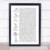 Marvin Gaye You're All I Need To Get By White Script Song Lyric Music Wall Art Print