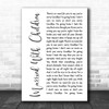 Oasis Married With Children White Script Song Lyric Music Wall Art Print