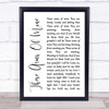 Otis Redding These Arms Of Mine White Script Song Lyric Music Wall Art Print