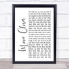 Phyllis Nelson Move Closer White Script Song Lyric Music Wall Art Print