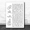 Stevie Wonder Ribbon In The Sky White Script Song Lyric Music Wall Art Print