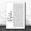 The Strokes Reptilia White Script Song Lyric Music Wall Art Print