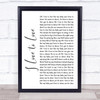 Tina Charles I Love to Love White Script Song Lyric Music Wall Art Print