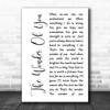 Elvis Presley The Wonder Of You White Script Song Lyric Music Wall Art Print