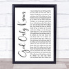 The Beach Boys God Only Knows White Script Song Lyric Music Wall Art Print