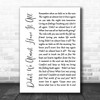 Whitney Houston Didn't We Almost Have It All White Script Song Lyric Music Wall Art Print