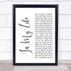 The Beatles Life In My Life White Script Song Lyric Music Wall Art Print