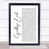 Dixie Chicks Goodbye Earl White Script Song Lyric Music Wall Art Print