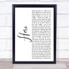 Enrique Iglesias Hero White Script Song Lyric Music Wall Art Print