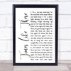 Foo Fighters Times Like These White Script Song Lyric Music Wall Art Print