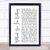 Placebo Without You I'm Nothing White Script Song Lyric Music Wall Art Print