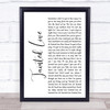 Soft Cell Tainted Love White Script Song Lyric Music Wall Art Print