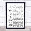 The Courteeners Not Nineteen Forever White Script Song Lyric Music Wall Art Print