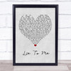 5 Seconds Of Summer Lie To Me Grey Heart Quote Song Lyric Print