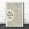 ABBA Slipping Through My Fingers Song Lyric Vintage Script Quote Print