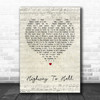 AC DC Highway To Hell Script Heart Song Lyric Quote Print