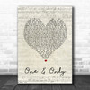 Adele One And Only Script Heart Song Lyric Quote Print