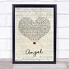 Aerosmith Angel Script Heart Song Lyric Quote Print