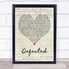 Anastacia Defeated Script Heart Song Lyric Quote Print