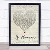 Andy Griggs If Heaven Script Heart Song Lyric Quote Print