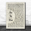 Annie Lennox Into The West Song Lyric Vintage Script Quote Print