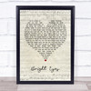 Art Garfunkel Bright Eyes Script Heart Quote Song Lyric Print