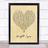 Art Garfunkel Bright Eyes Vintage Heart Quote Song Lyric Print