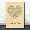 Ash Lost In You Vintage Heart Quote Song Lyric Print