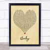 Ashanti Baby Vintage Heart Quote Song Lyric Print