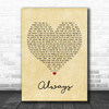 Atlantic Star Always Vintage Heart Quote Song Lyric Print Atlantic Star Always Vintage Heart Quote Song Lyric Print