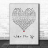 Avicii Wake Me Up Grey Heart Quote Song Lyric Print